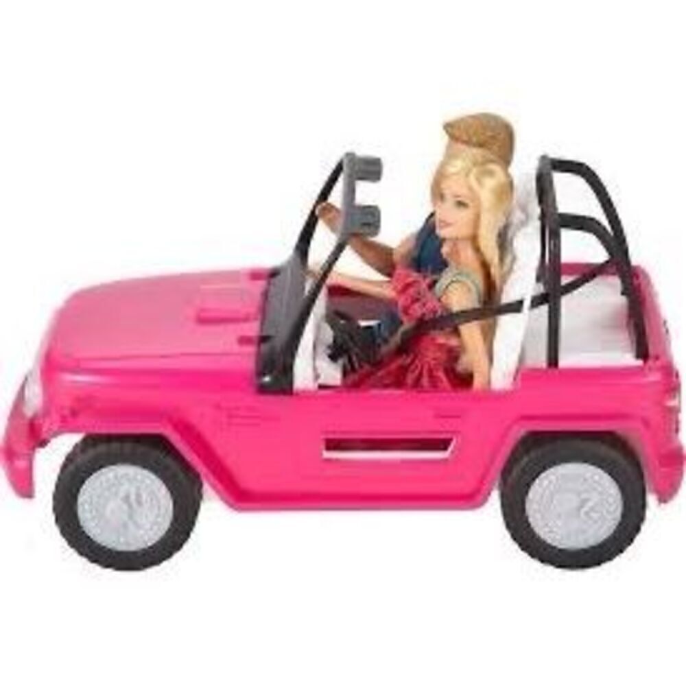 Mattel Barbie Car Beach Cruiser Truck Pink Jeep Toy Accessory Playset Car